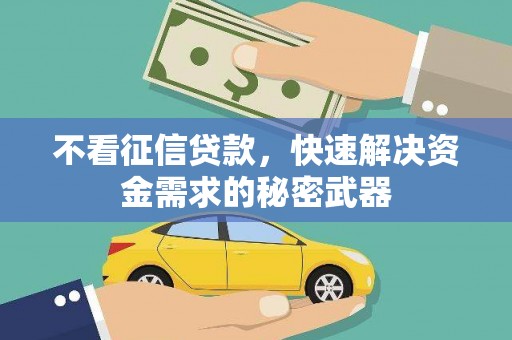 丁青不看征信贷款，快速解决资金需求的秘密武器