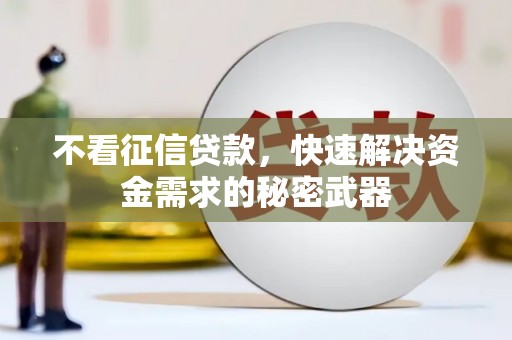 丁青不看征信贷款，快速解决资金需求的秘密武器