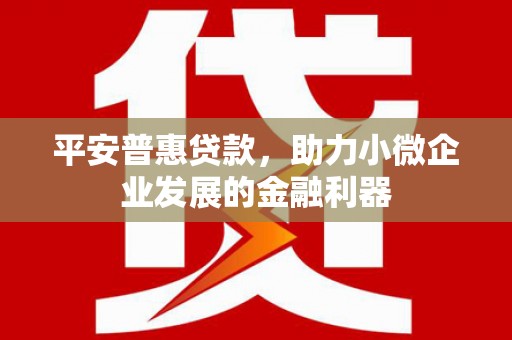 丁青平安普惠贷款，助力小微企业发展的金融利器